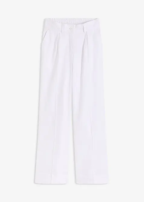 Pantalon palazzo en lin mélangé aérien, bonprix