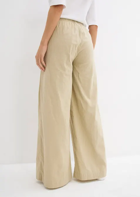 Pantalon palazzo 100% coton, bonprix