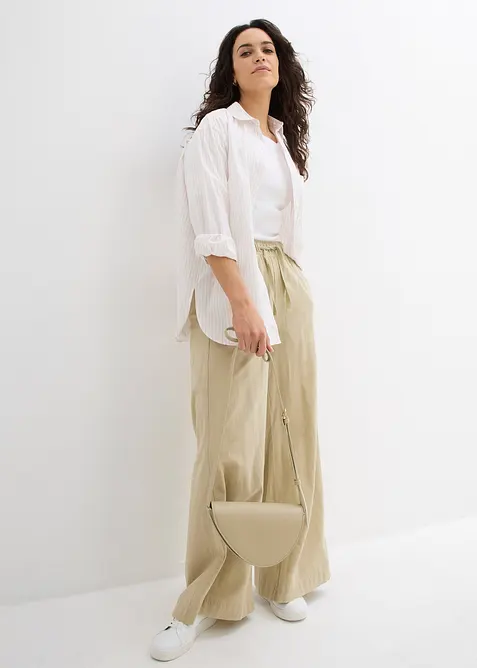 Pantalon palazzo 100% coton, bonprix