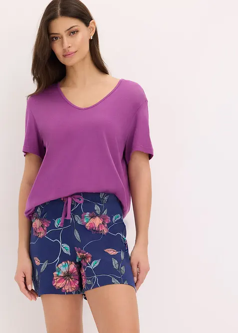Pyjashort en viscose m&eacute;lang&eacute;e, bonprix