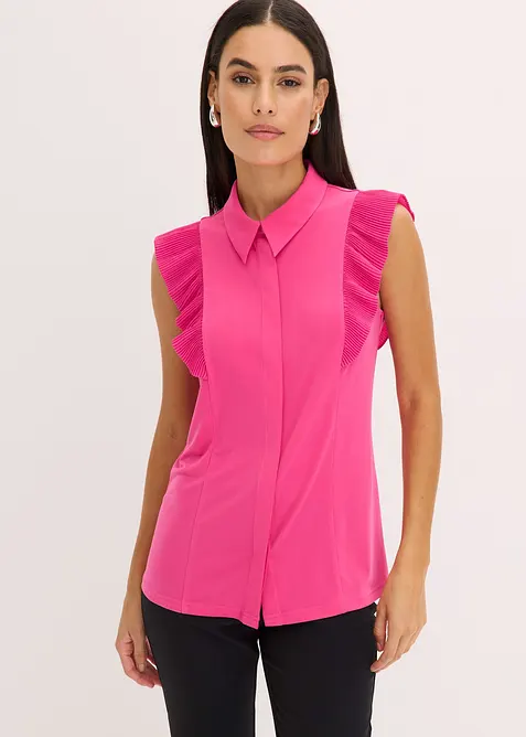 Blouse volantée en jersey, bonprix