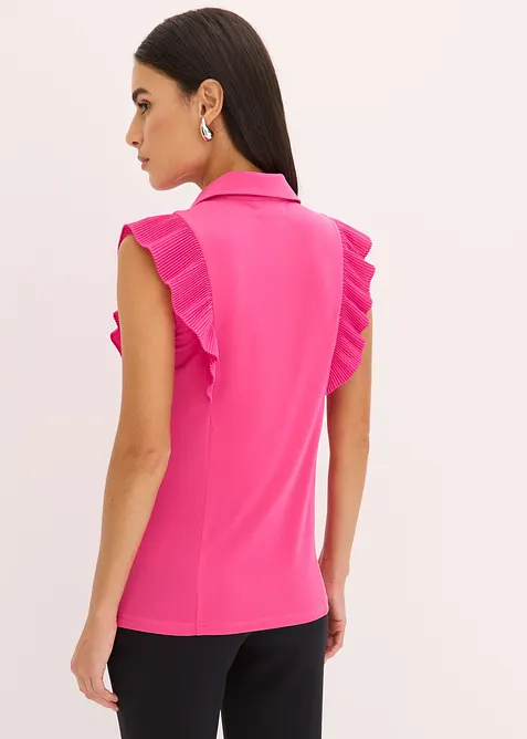 Blouse volantée en jersey, bonprix