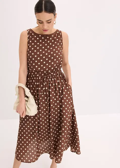 Robe midi avec lien &agrave; nouer, bonprix
