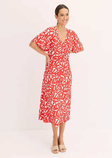 Robe en jersey à encolure froncée, bonprix