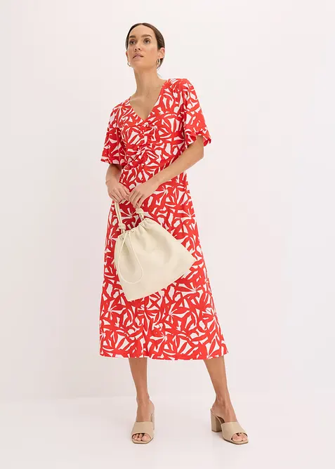 Robe en jersey à encolure froncée, bonprix