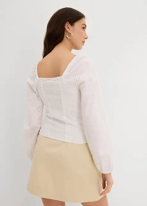 Blouse à broderie anglaise, 100% coton, bonprix