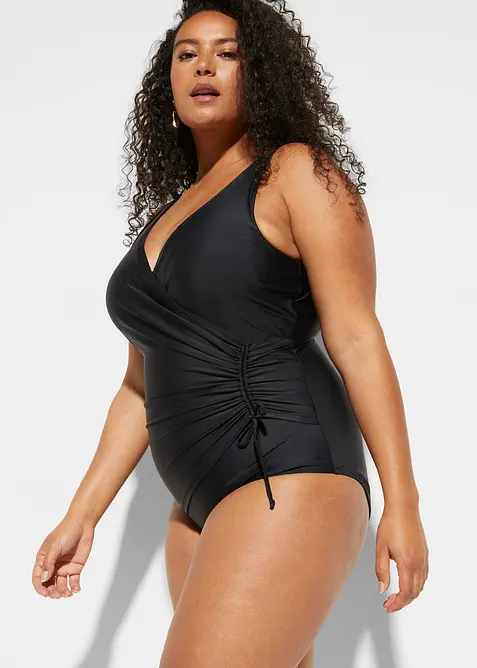 Maillot 1 pièce sculptant à fronces, maintien léger, bonprix