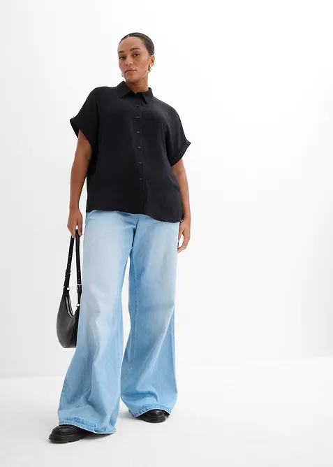 Chemisier oversize en cr&ecirc;pe textur&eacute;, bonprix