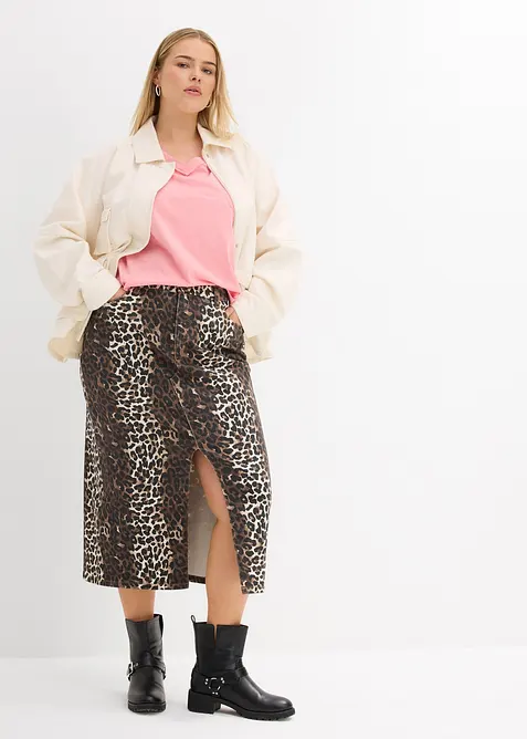 Jupe en twill de coton extensible, bonprix