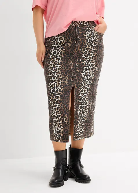 Jupe en twill de coton extensible, bonprix