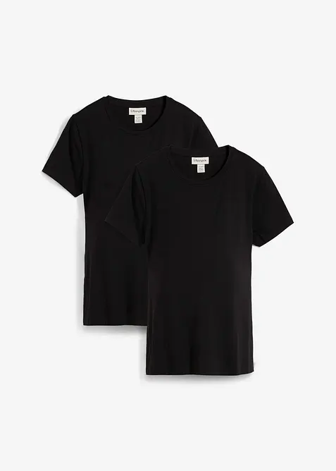 Lot de 2 T-shirts de grossesse et d’allaitement en coton, bonprix