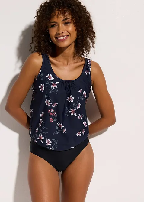 Maillot 1 pièce avec haut forme ballon, bonprix