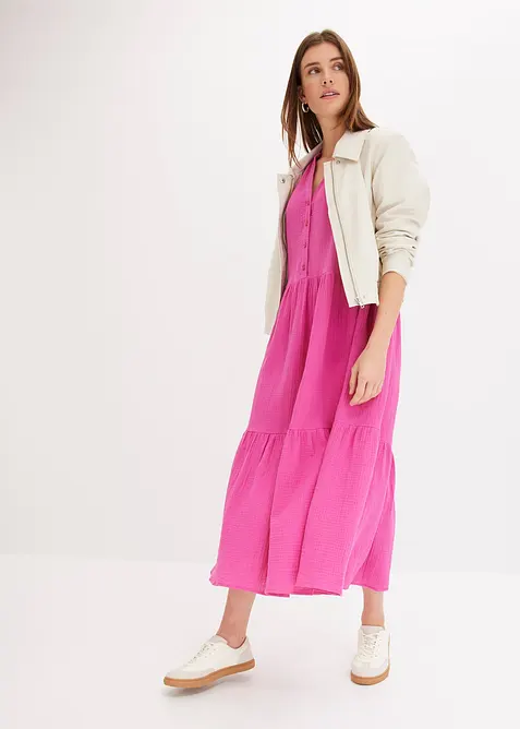 Robe longue en gaze de coton douce, bonprix