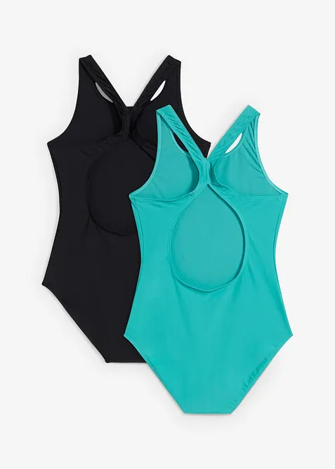 Lot de 2 maillots 1 pièce, bonprix
