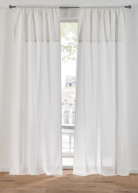 Rideau en coton avec broderie (1 pce), bonprix