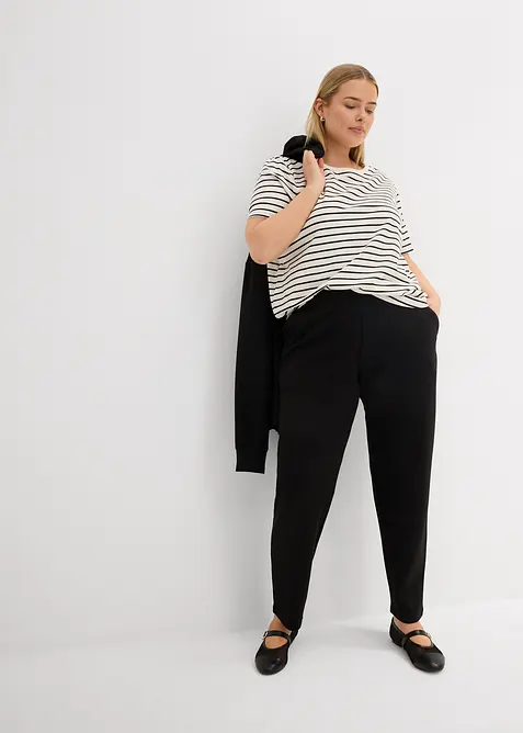 Pantalon en n&eacute;opr&egrave;ne &agrave; taille &eacute;lastiqu&eacute;e, bonprix