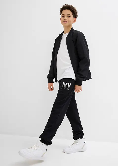 Pantalon de jogging en doux coton m&eacute;lang&eacute;, bonprix