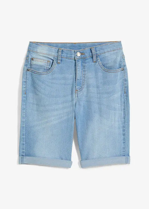 Bermuda en jean extensible à taille réglable, slim, bonprix