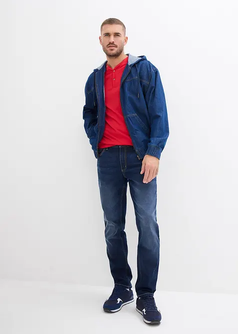 Lot de 2 T-shirts col tunisien 100 % coton, bonprix