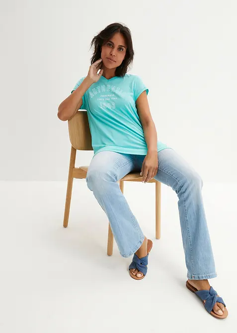 T-shirt long 100% coton, bonprix