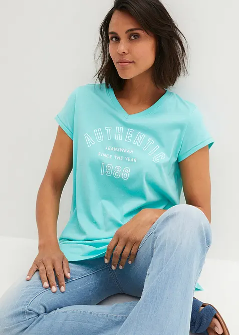 T-shirt long 100% coton, bonprix