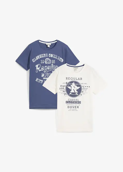 Lot de 2 T-shirts 100% coton, bonprix