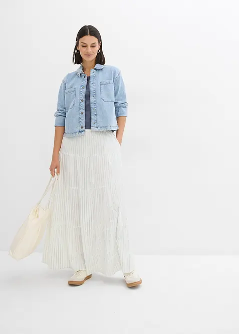 Jupe longue ray&eacute;e, 100% coton, bonprix