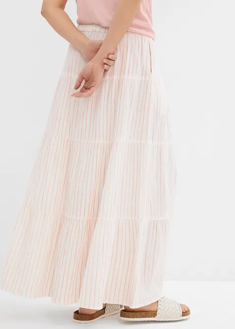 Jupe longue rayée, 100% coton, bonprix