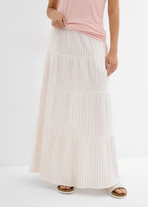 Jupe longue rayée, 100% coton, bonprix