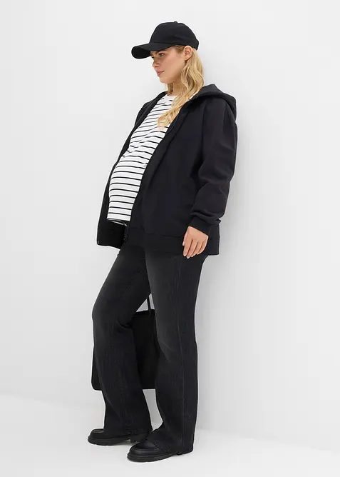 Sweat zippé 3en1 de grossesse avec empiècement de portage, 100% coton, bonprix