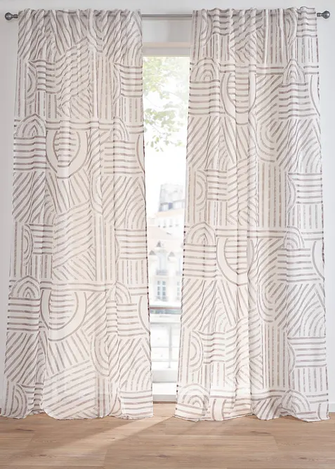 Voilage à imprimé graphique (1 pce), bonprix