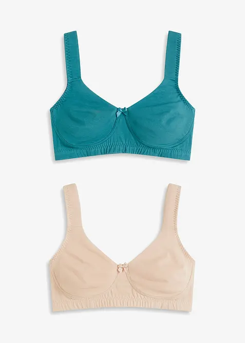 Lot de 2 soutiens-gorge minimiseurs moul&eacute;s sans armatures en coton, bonprix