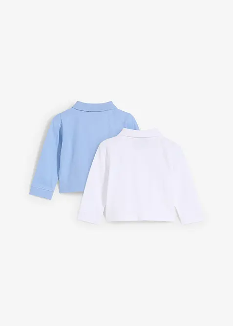 Lot de 2 polos bébé en maille piquée, manches longues, bonprix