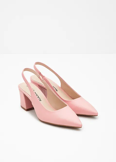 Escarpins slingback à talon carré, bonprix