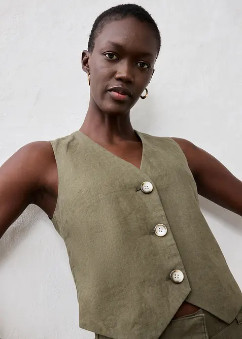 Gilet sans manches 100 % lin, bonprix
