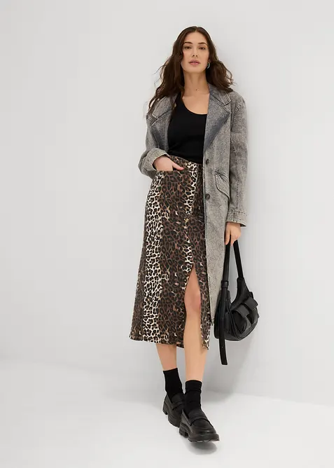 Jupe en twill de coton extensible, bonprix