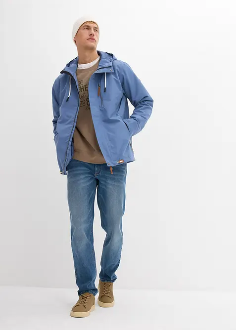 Veste imperm&eacute;able &agrave; capuche et d&eacute;tails enduits, bonprix