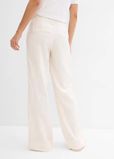 Pantalon paper bag en lin mélangé léger, bonprix