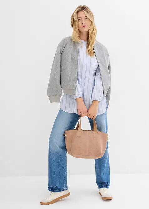 Long chemisier en popeline de coton, bonprix