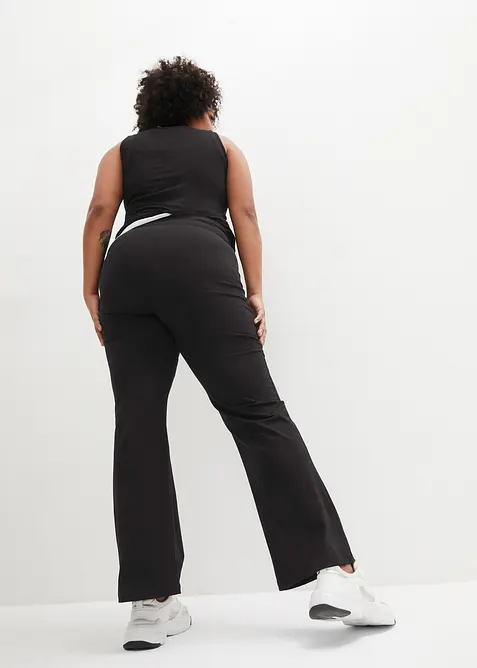 Pantalon de sport en coton, jambes évasées, bonprix