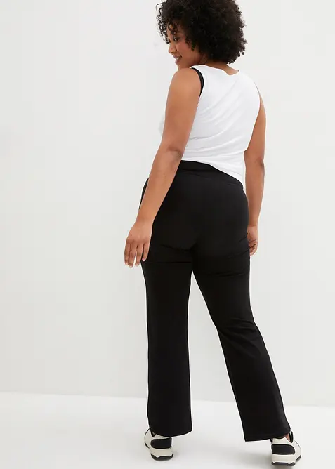 Pantalon de sport en coton, jambes évasées, bonprix