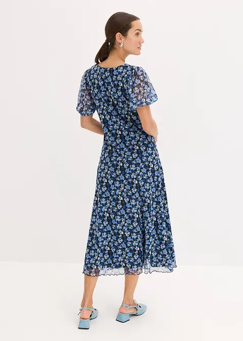 Robe midi en mesh imprimé, bonprix