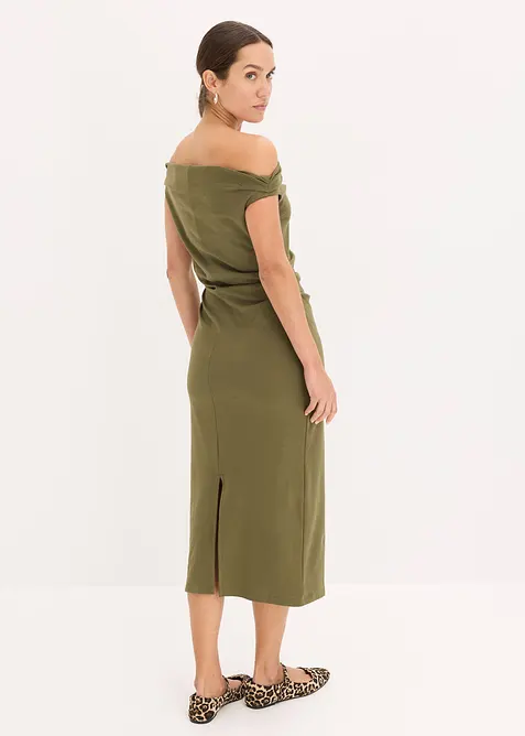 Robe midi à encolure Bardot, bonprix