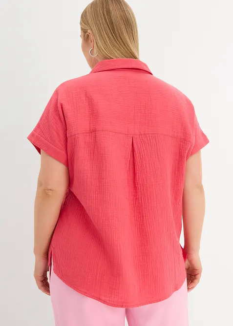 Blouse manches courtes en gaze de coton aérien, bonprix