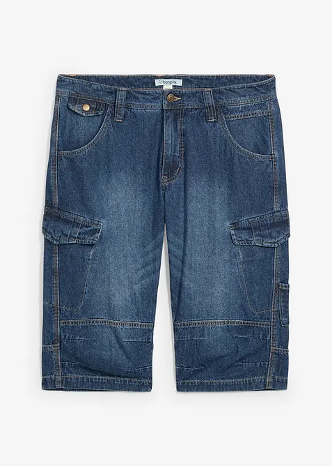 Bermuda long poches cargo en denim léger, coupe loose, bonprix