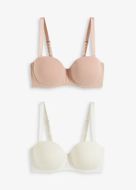 Lot de 2 soutiens-gorge coton multi-positions à armatures, bonprix