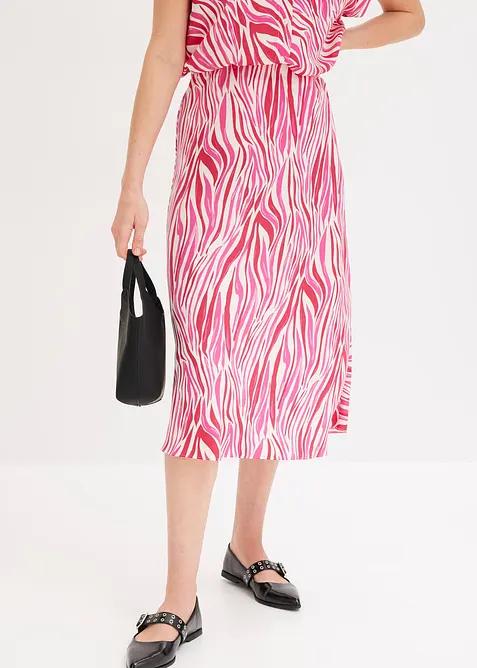 Jupe midi à taille élastiquée, bonprix