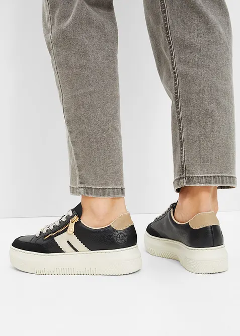 Sneakers &agrave; plateforme Rieker en cuir, Rieker