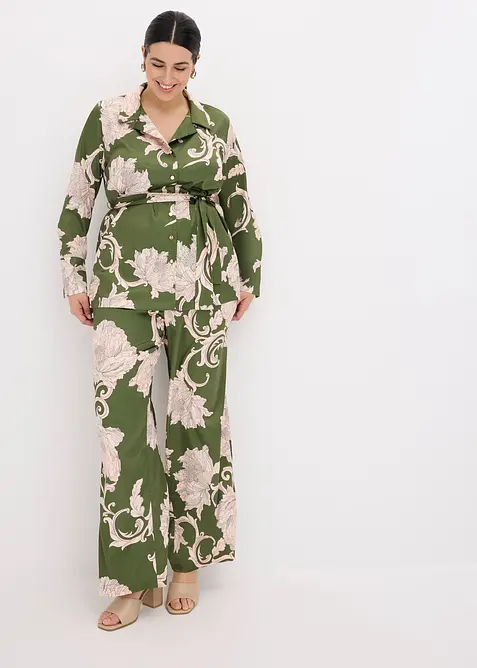 Chemisier imprimé en satin, bonprix