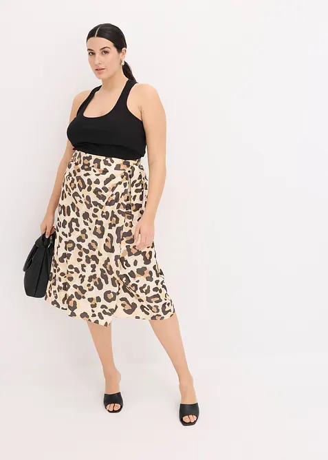 Jupe portefeuille en viscose mélangée, bonprix